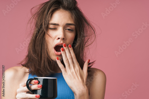 Portrait of a young attractive brunette woman