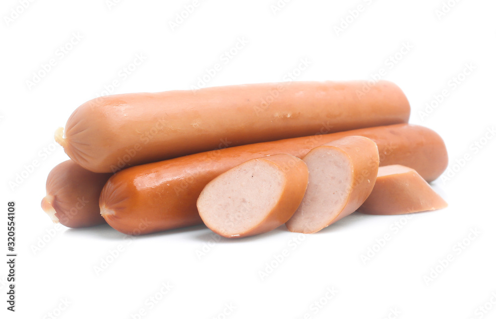 Frankfurter sausage isolated on white background Frankfurter sausage isolated on white background