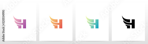 Small Wing On Letter Logo Design H