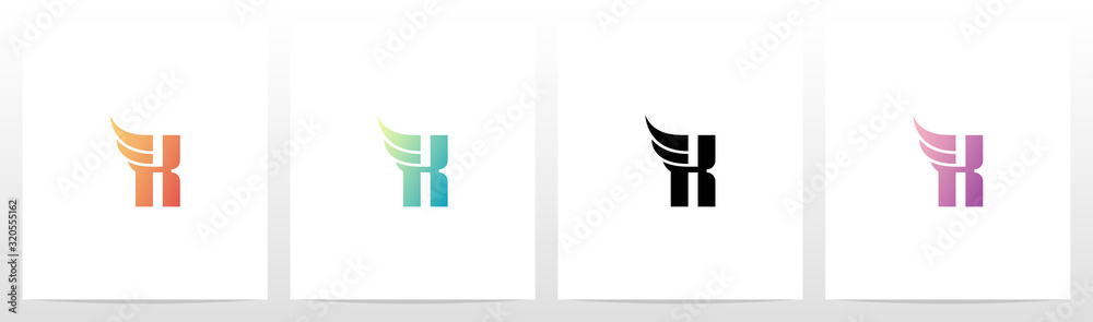 Small Wing On Letter Logo Design K Small Wing On Letter Logo Design K