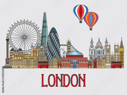 London colorful line art 2