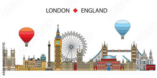 London colorful line art 6