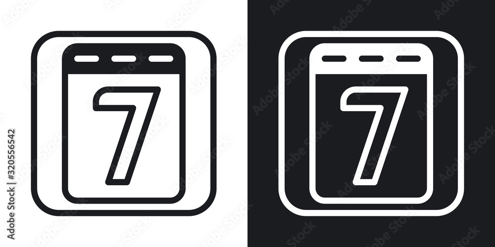 Calendar app icon for smartphone, tablet, laptop or other smart device with mobile interface. Minimalistic two-tone version on black and white background Calendar app icon for smartphone, tablet, laptop or other smart device with mobile interface. Minimalistic two-tone version on black and white background
