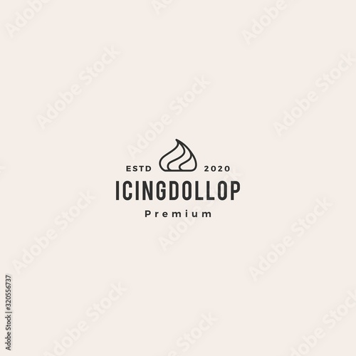 cake icing dollop logo vector icon illustration hipster vintage retro