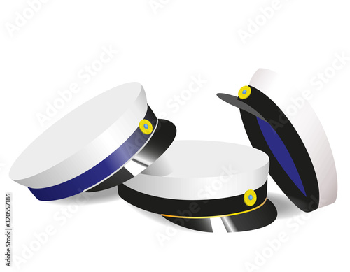 Traditional Swedish graduation caps for "Studenten", to celebrate the finish  from Gymnasium. Blue and black ribbons.
