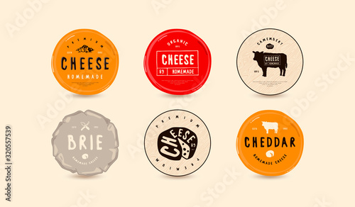 Set of template labels for cheese