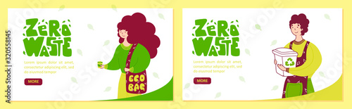 Zero waste policy landing pages vector templates