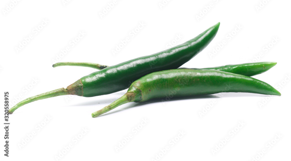 green chili pepper on white background green chili pepper on white background