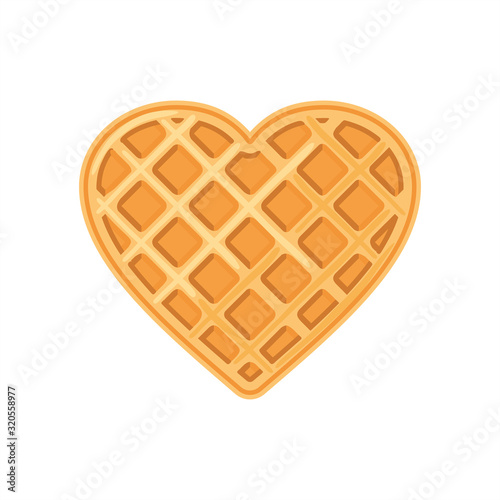waffles in the shape of a heart. valentine's day greeting card