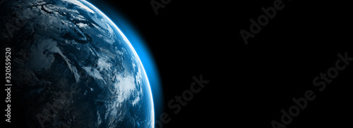 World background.Global on the blue background. Elements of this image furnished by NASA. #320559520