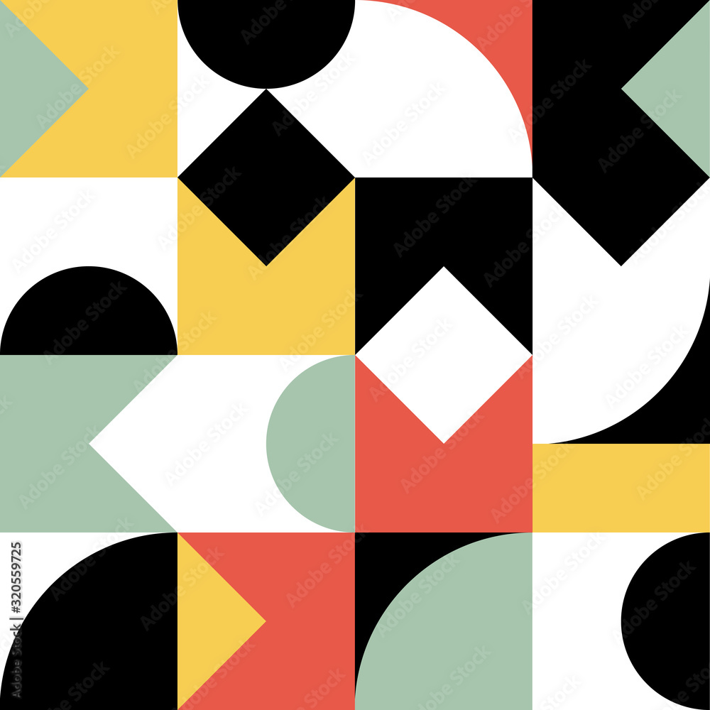 Geometry minimalistic artwork poster with simple shape and figure. Abstract vector pattern design in Scandinavian style for web banner, business presentation, branding package, fabric print, wallpaper