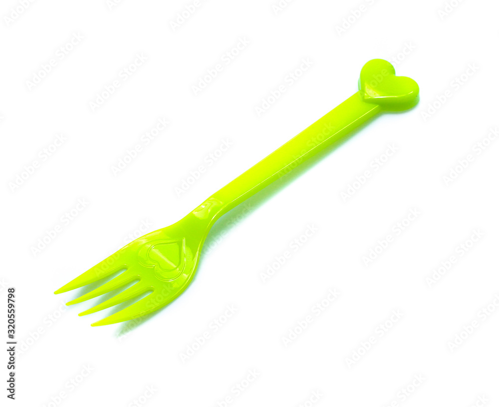 plastic fork, spoon isolated on white backgruond plastic fork, spoon isolated on white backgruond