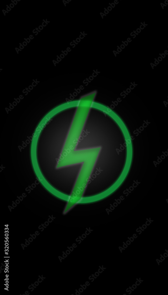 Battery charge icon on black background. Illustration Battery charge icon on black background. Illustration