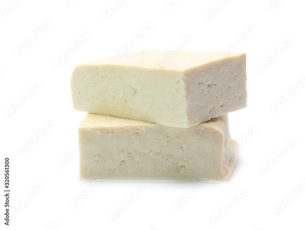 Tofu isolated on white background