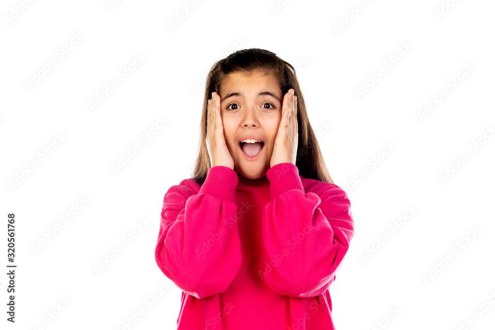 Preteen girl with pink jersey Preteen girl with pink jersey