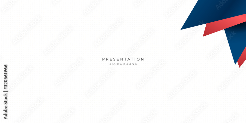 Red blue triangle abstract background for presentation design with dot pattern in white background