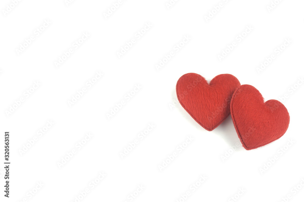 Red heart on a white background