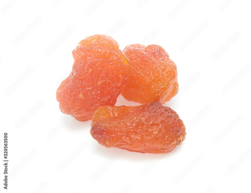 Dry apricot isolated on the white background Dry apricot isolated on the white background