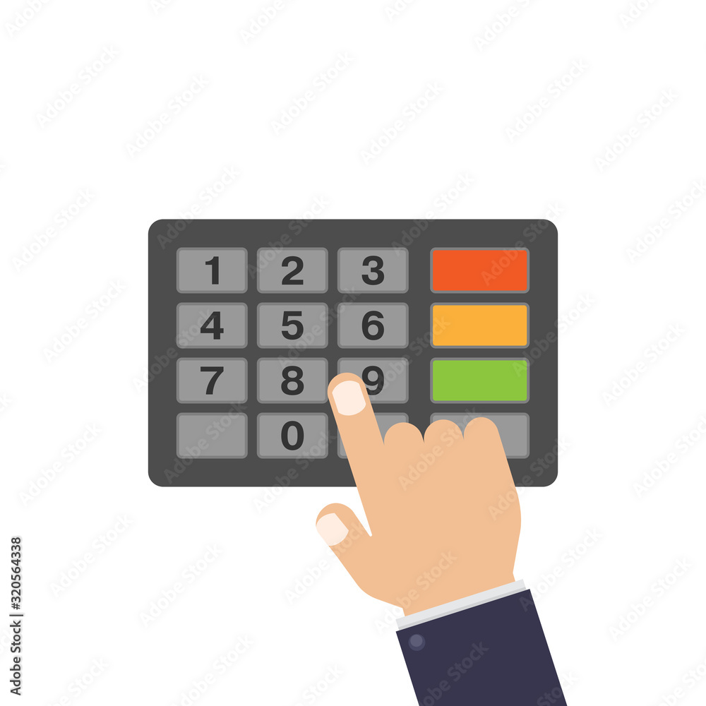 Enter PIN or password on white background flat design vector illustration Enter PIN or password on white background flat design vector illustration