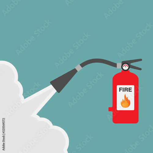 Fire extinguisher flat design vector illustration