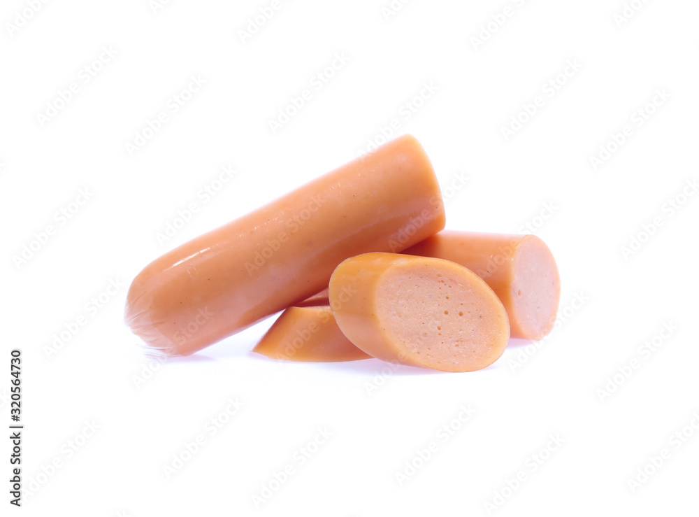 Fresh sausage isolated on white background Fresh sausage isolated on white background