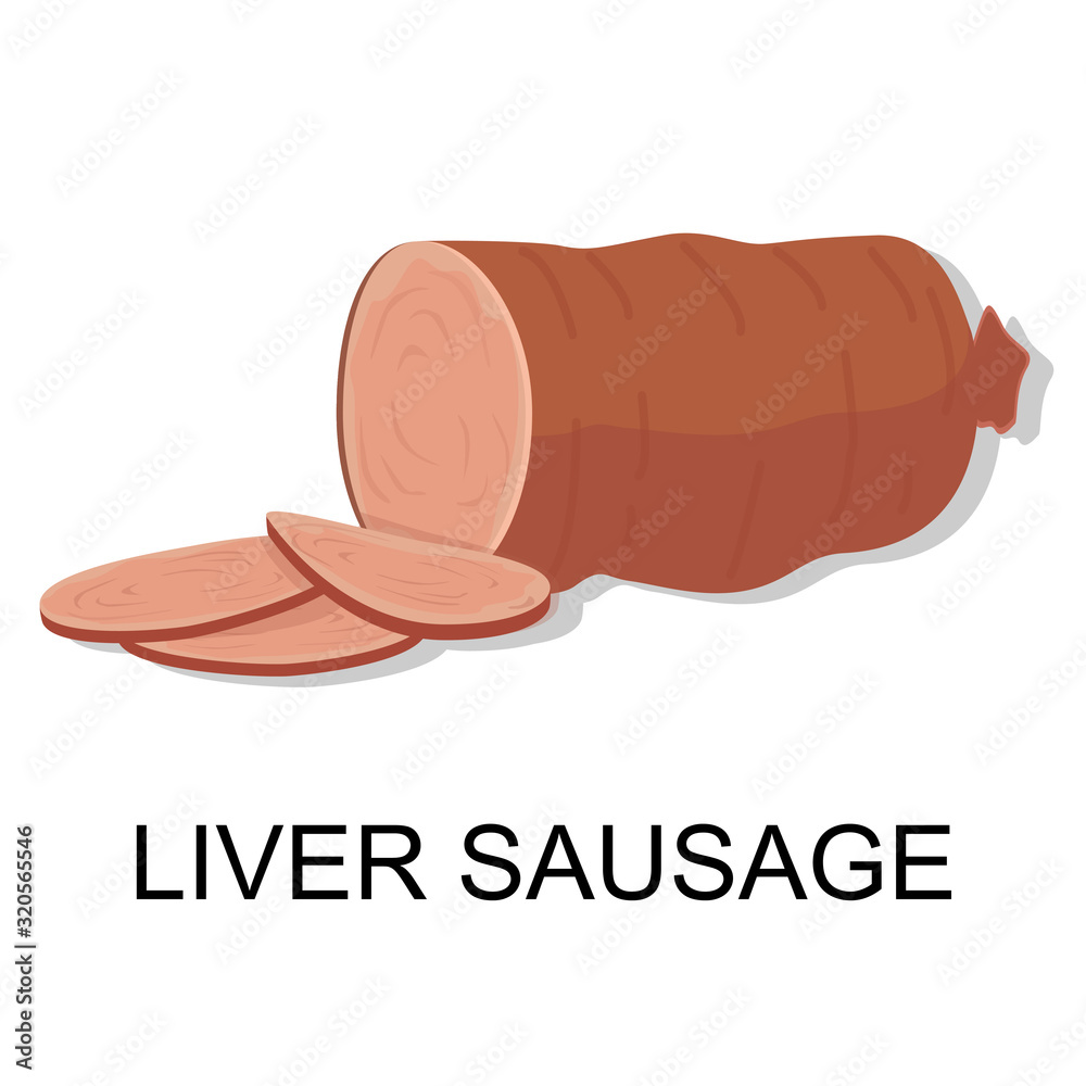 Liver sausage. Collection of meat products. Vector illustration. Liver sausage. Collection of meat products. Vector illustration.