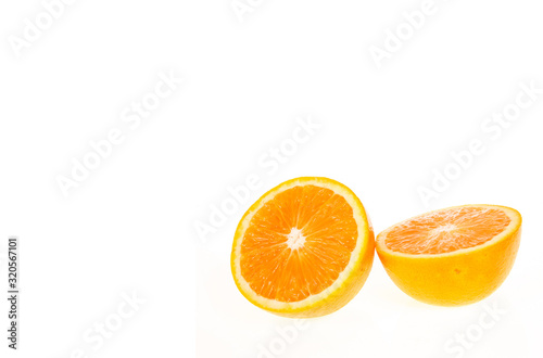 Copy space Orange fruit isolated on white background