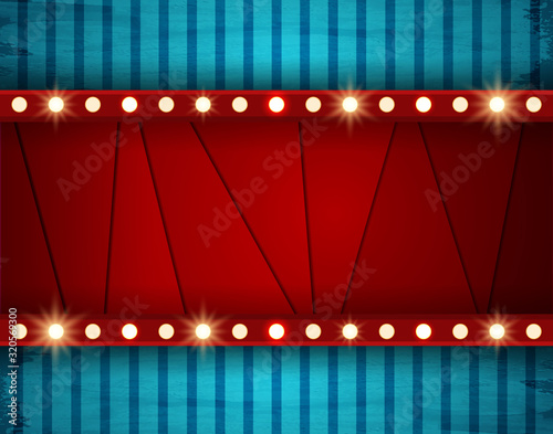 Blue Grunge vintage retro background with red texture. Design for presentation, concert, show
