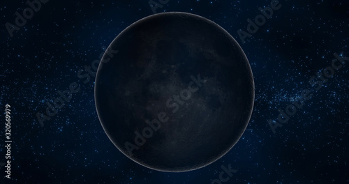 Moon Phase: New Moon. 3d illustration