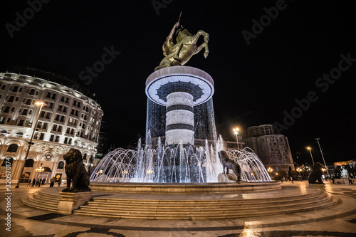 Warrior On A Horse Statue -Skopje, North Macedonia