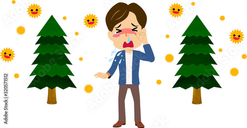 花粉症に苦しむ男性