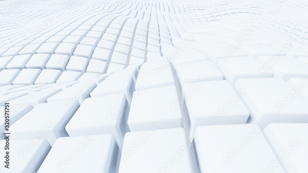 Abstract White Cubic Waving Surface Futuristic Background Abstract White Cubic Waving Surface Futuristic Background