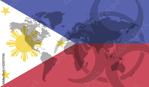 Philippines flag global disease outbreak concept