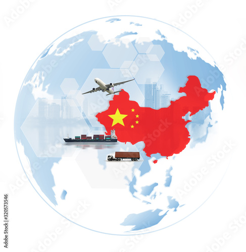 Photography China as  economic dispute over import and exports or economic World trade war
