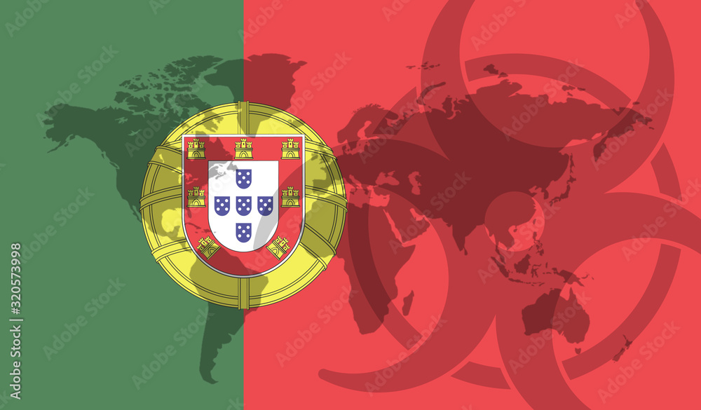 Fototapeta premium Portugal flag global disease outbreak concept