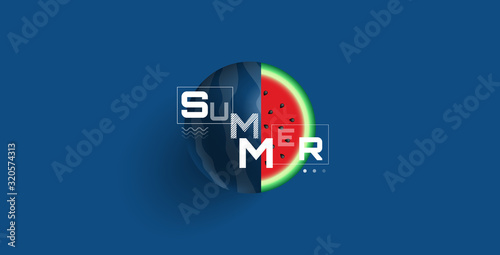summer background classic blue color watermelon trendy style