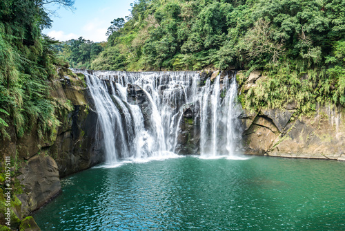 Shihfen Waterfall  Fifteen meters tall and 30 meters wide  It is the largest curtain-type waterfall in Taiwan