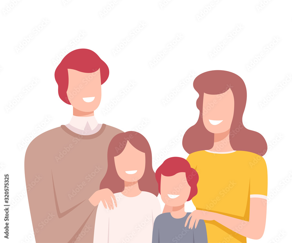 Happy Family Standing Close to Each Other and Spending Time Together During Weekend Happy Family Standing Close to Each Other and Spending Time Together During Weekend