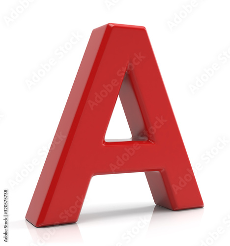 Letter A isolated on white background.