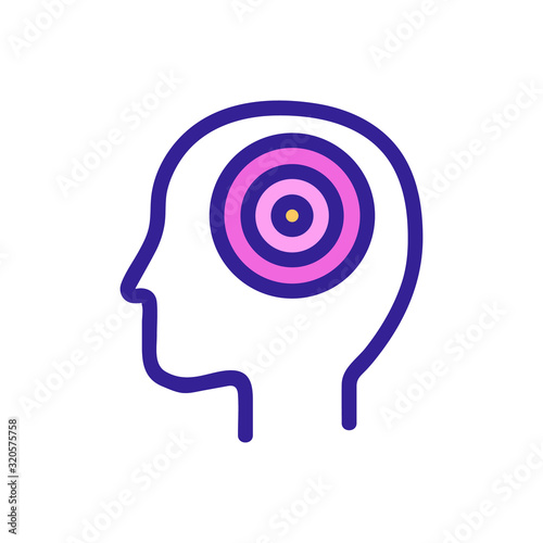 Headache icon vector. A thin line sign. Isolated contour symbol illustration