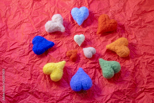 colored hearts for valentines day