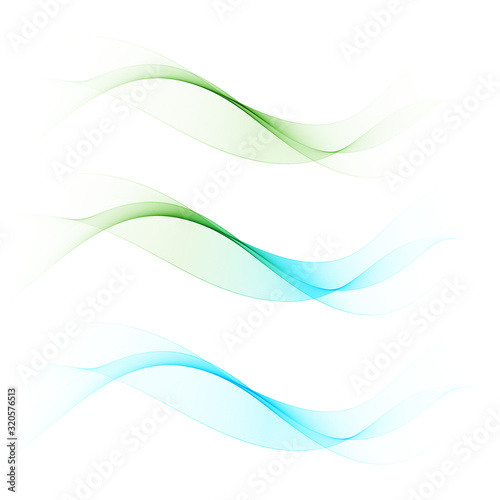 Abstract wave vector background, blue and green wavy lines for brochure, website, flyer design. eps 10 © Kateryna