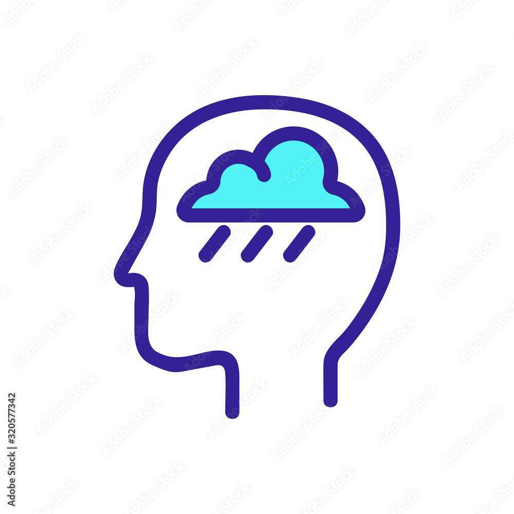 Headache icon vector. A thin line sign. Isolated contour symbol illustration Headache icon vector. A thin line sign. Isolated contour symbol illustration