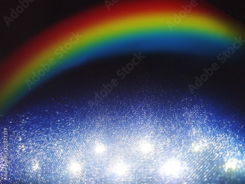 rainbow on dark sky background design concept in galaxy with rainbow