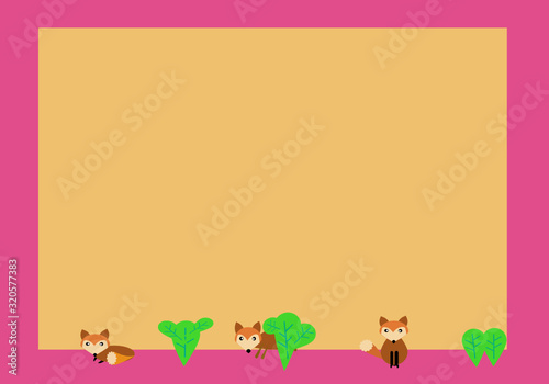 paper Template fox notes text, message board, invitation card. vector illustration