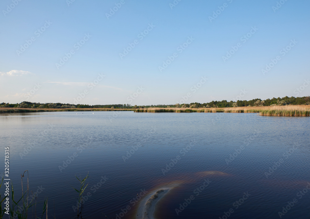 therapeutic lake with iodine and minerals in the middle of the wild steppe