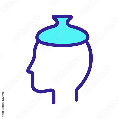 Headache icon vector. A thin line sign. Isolated contour symbol illustration