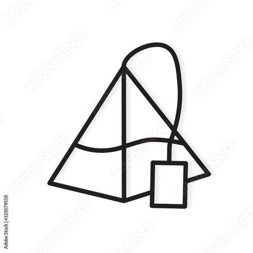 pyramid tea bag icon- vector illustration