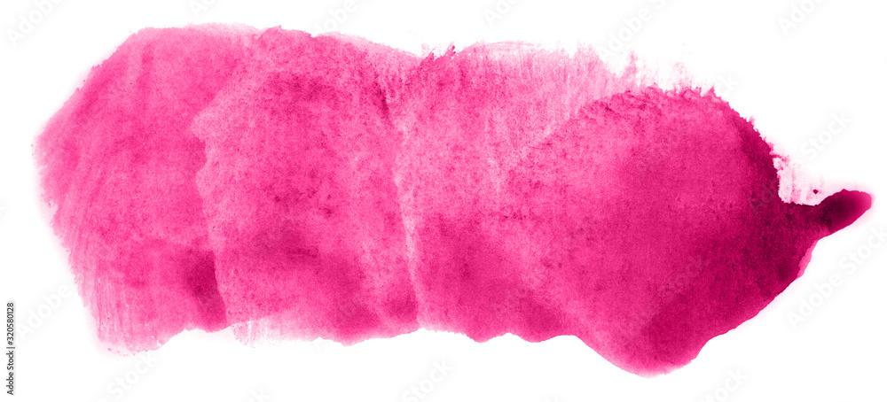 Abstract watercolor background hand-drawn on paper. Volumetric smoke elements. Pink color. For design, web, card, text, decoration, surfaces.