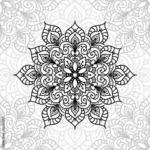 Flower Mandala. Vintage decorative elements. Oriental pattern, vector illustration.